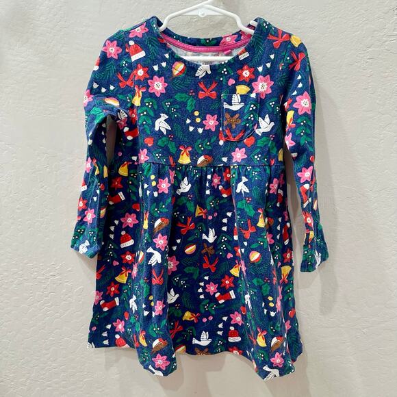 Mini Boden Blue Christmas Holiday Dress - Picture 1 of 6